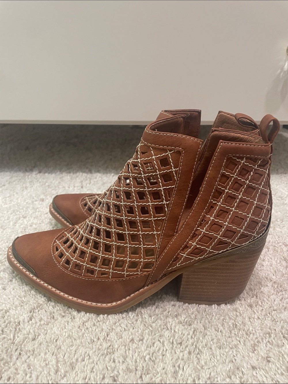 Jeffrey Campbell tan ankle boots